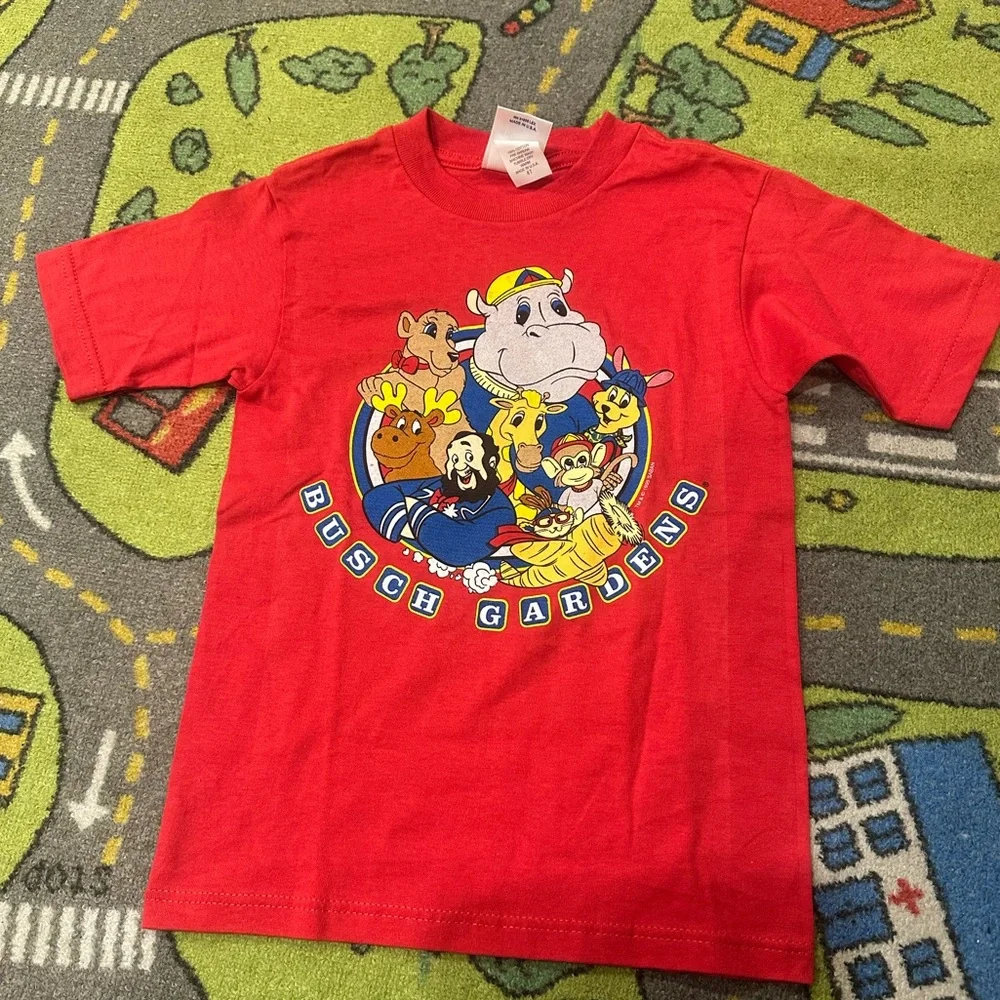 NWOT Kids Vintage 1999 Busch Gardens Animal Mascot Graphic T-Shirt 4T Made inUSA - Picture 1 of 11